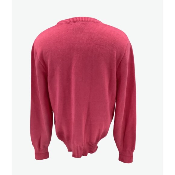 Lands End Mens Pink 90s 100% Cotton Crewneck Sweater Size L Made In USA - Picture 3 of 7